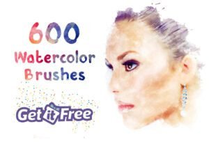600 Watercolor Brushes for Photoshop