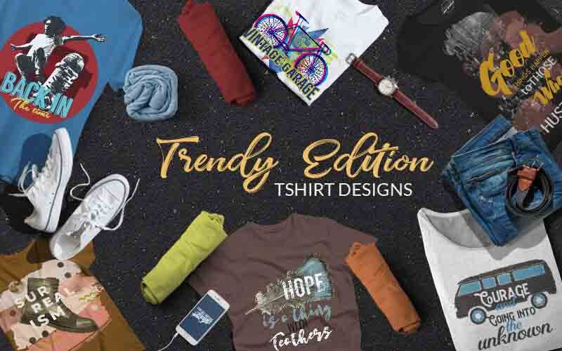 61 Trendy T Shirt Designs Bundle | Extended Commercial License