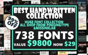 730+ Handwritten Fonts Bundle | Extended License