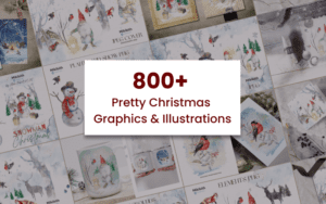 8-in-1 Pretty Christmas Graphics & Illustrations Bundle | Commercial License
