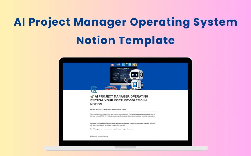 AI Project Manager Operating System - Notion Template | Lifetime Access