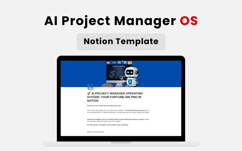 AI Project Manager Operating System - Notion Template | Lifetime Access
