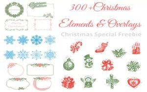 Amazing Collection of 300+ Christmas Elements and Overlays | FREE DEAL