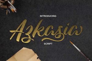 Azkasia - Free Brush Script Font | Extended License