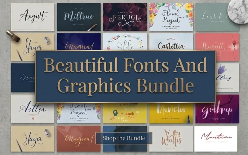 Beautiful Fonts And Graphics Bundle | Commercial License