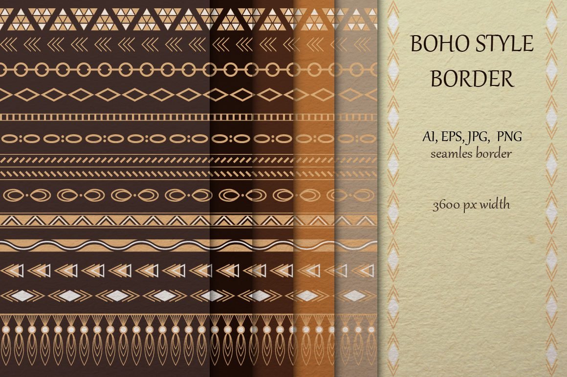 Boho Style Tribal Border Collection - Freebie