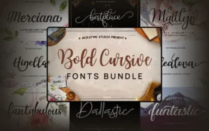 Bold Cursive Fonts Bundle | Extended License