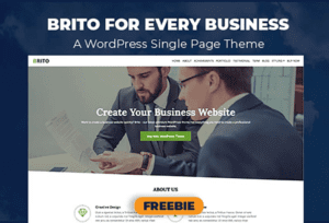 Brito For Your Business - A Single Page WordPress Theme For FREE