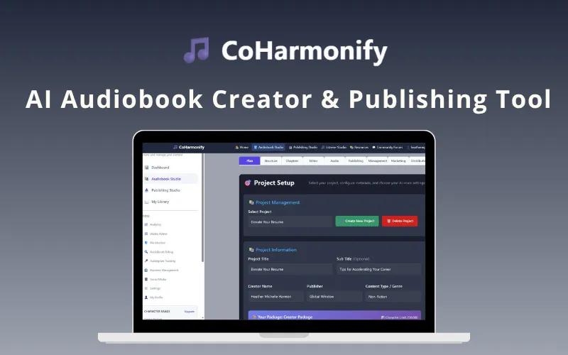 CoHarmonify - AI Audiobook Creator & Publishing Tool | Lifetime Access