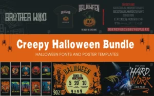 Creepy Halloween Fonts & Poster Templates | Extended License