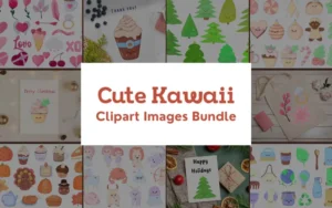 Cute Kawaii Clipart Images Bundle | Extended License