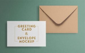 Free Greeting Card & Envelope Mockup