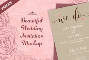 Freebie - A Beautiful Wedding Invitation Mockup