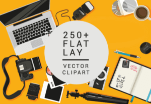 Get 250+ Flat Lay Vector Clipart For illustrator | Standard & Extended License