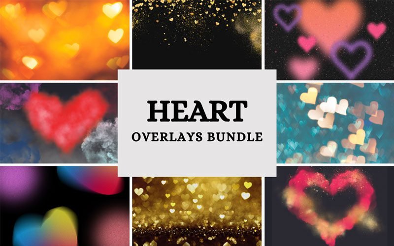 Heart Overlays Bundle - JPEG & PNG Overlays | Extended Commercial License