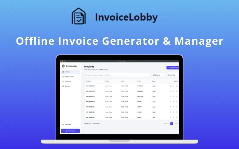 InvoiceLobby - Offline Invoice Generator & Manager (For macOS) | Lifetime Access