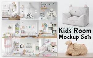 Kids Room Mockup Sets: 85 Projects, 390+ PSD Mockups | Extended License