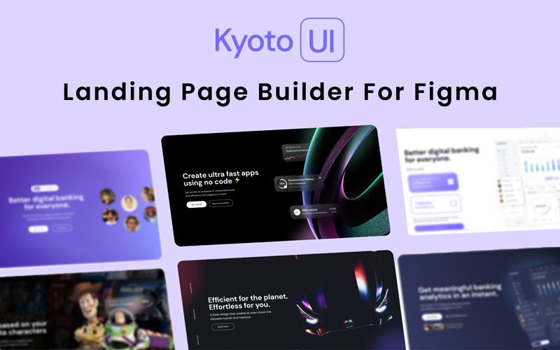 KyotoUI - Landing Page Builder For Figma | Lifetime Access