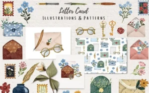 Letter Card Illustrations & Patterns | Extended License