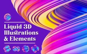 Liquid 3D Illustrations & Elements