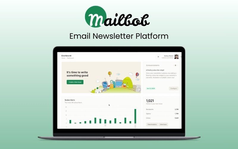 Mailbob - Email Newsletter Platform | Annual Subscription