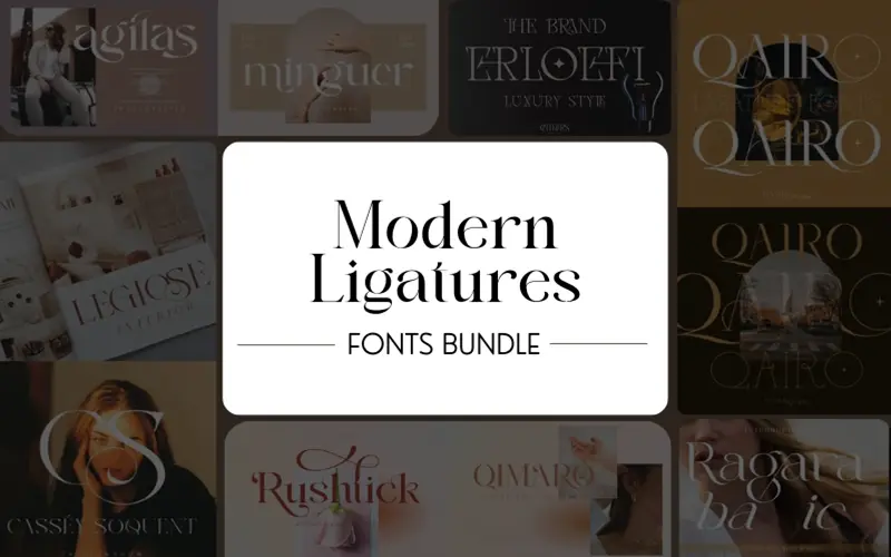 Modern Ligatures Fonts Bundle | Extended License