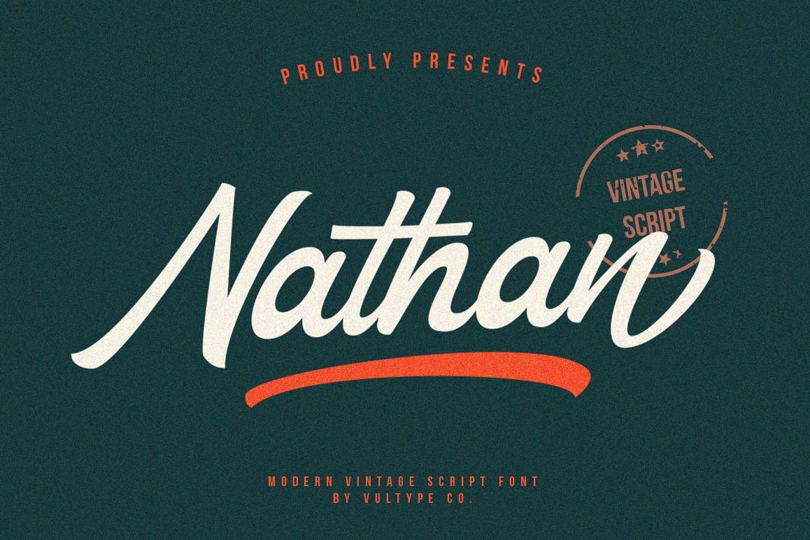 Nathan Vintage Script Font - Freebie