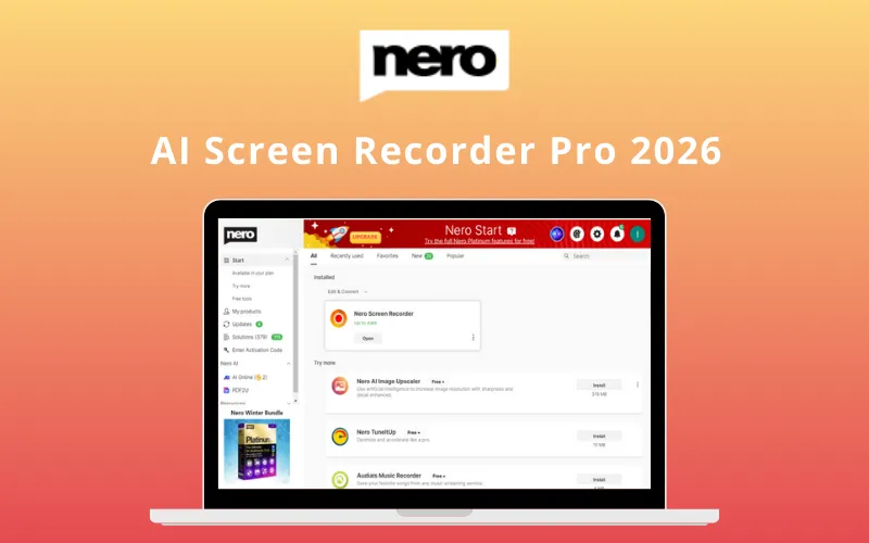 Nero - AI Screen Recorder Pro 2026 (Windows)| Annual Access