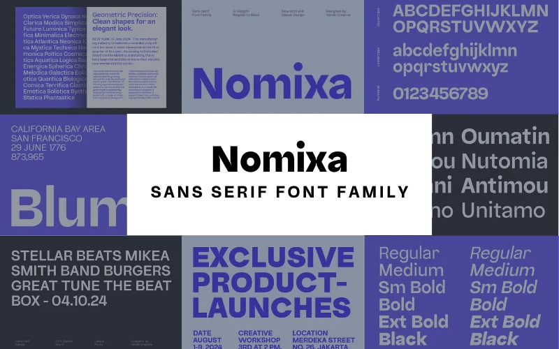 Nomixa Sans Serif Font Family | Extended License