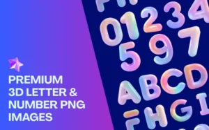 Premium 3D Letter & Number PNG Images Bundle | Commercial License
