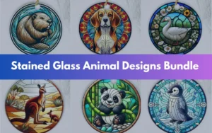 Round Stained Glass Animal Designs Bundle | Extended License