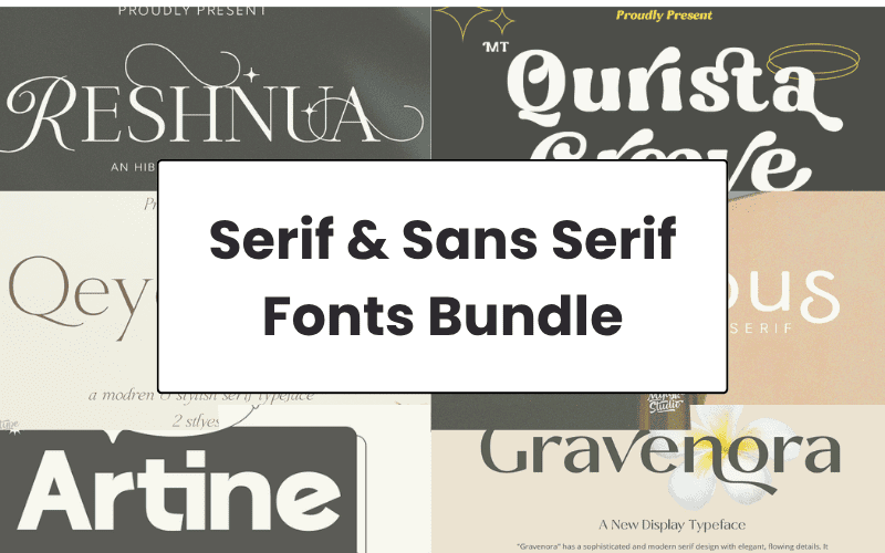 Serif And Sans Serif Font Bundle | Extended Commercial License