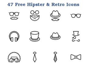 Sunday Freebie: Hipster & Retro Icon Set