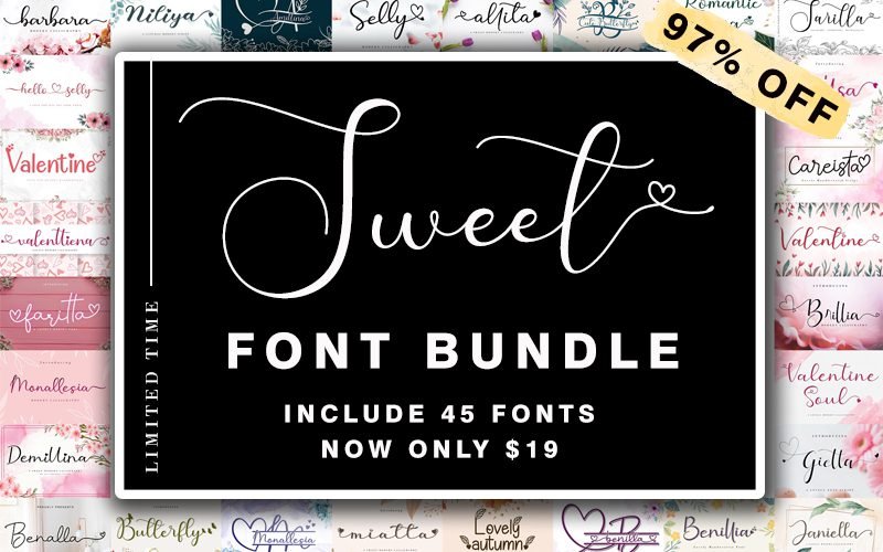 Sweet Fonts Bundle | Extended License