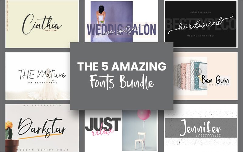 The 5 Amazing Fonts Bundle | Extended License