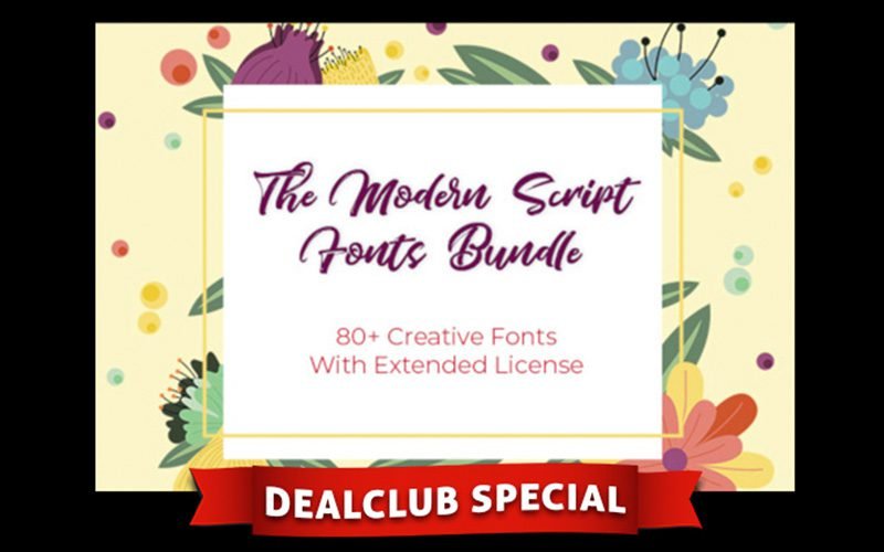 The Modern Script Fonts Bundle - 80+ Elegant Fonts | Extended License