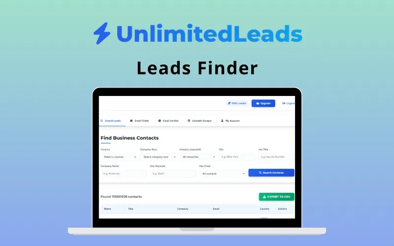 Unlimited Leads - Leads Finder | Lifetime Access