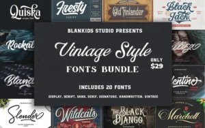 Vintage Style Fonts Bundle By Blankids Studios | Extended License