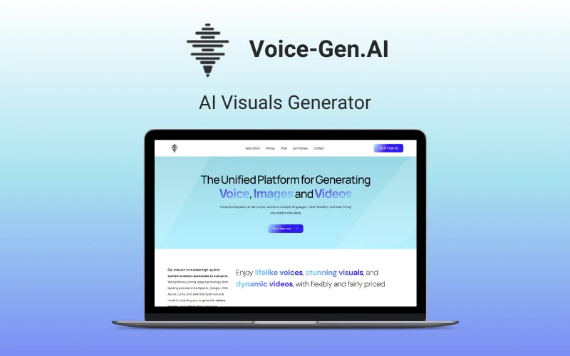VoiceGen - AI Visuals Generator | Lifetime Access