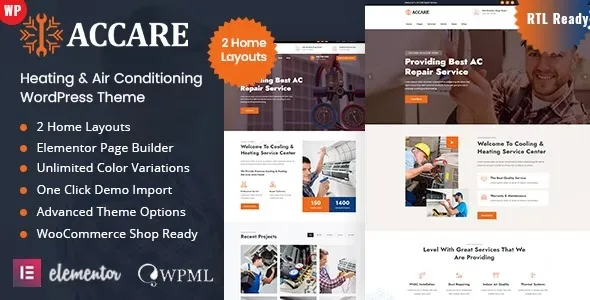 Accare – Heating & Air Conditioning WordPress Theme 95% OFF