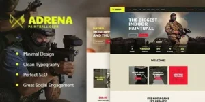 Adrena - Airsoft Club & Paintball WordPress Theme 95% OFF