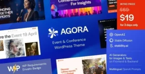 Agora - Event & Conference WordPress Theme 95% OFF