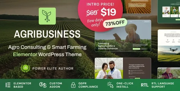 Agribusiness – Agriculture Business Consulting WordPress Theme 95% OFF