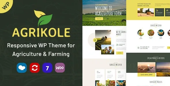 Agrikole – Responsive WordPress Theme for Agriculture & Farming 95% OFF