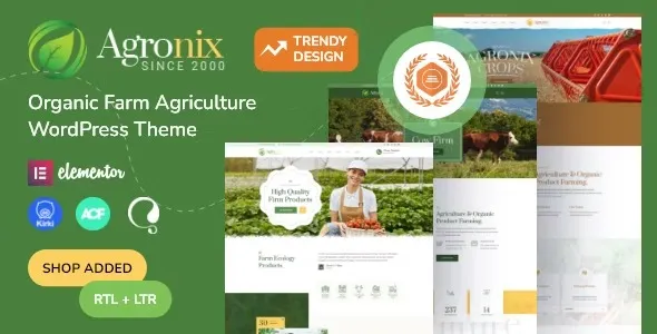 Agronix – Organic Farm Agriculture WordPress Theme 95% OFF