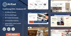 Air Kool - Conditioning HVAC, Handyman WordPress Theme 95% OFF