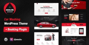 Aqualine – Car Washing Service with Booking System WordPress Theme 95% OFF