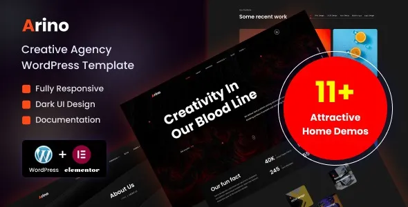 Arino – Creative Agency WordPress Theme 95% OFF
