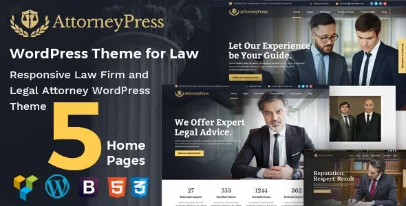 Attorney Press – Lawyer WordPress Theme 95% OFF