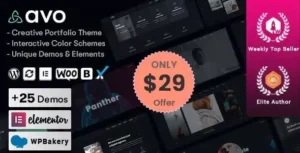 Avo – Creative Portfolio & Agency WordPress Theme [95% OFF]